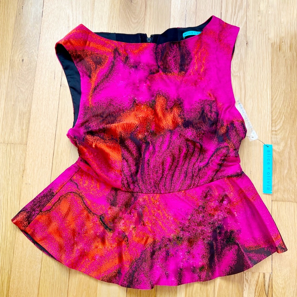 Alice & Olivia NWT Peplum Top